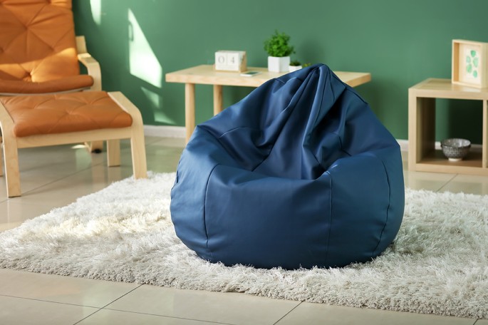 Beanbag chair in interior of room